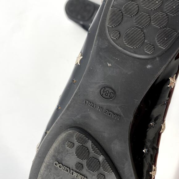 Jimmy Choo Black Patent Leather Stars Studded Ballet Flats - Picture 6 of 8